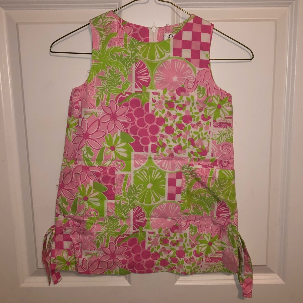 VTG Lilly Pultizer Pink and Green Pattern Dress